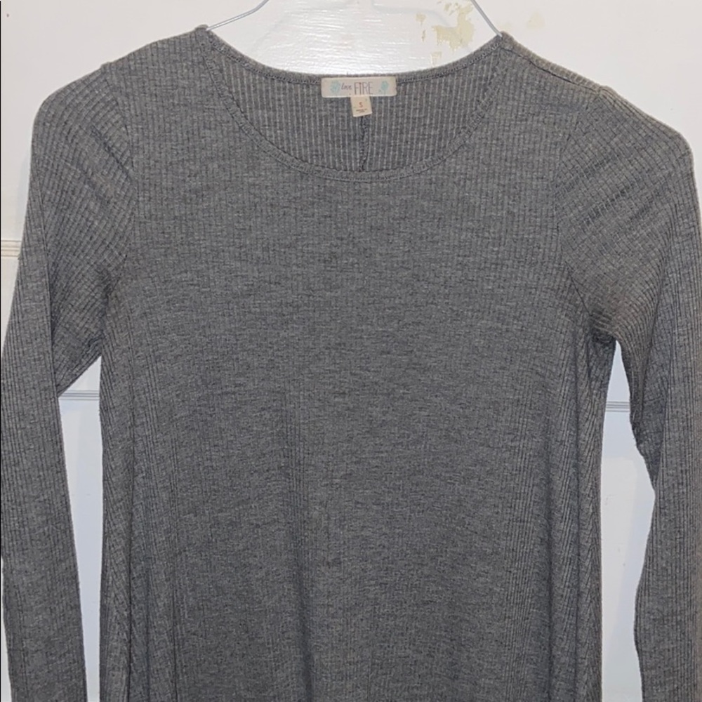 Ribbed long sleeve t-shirt dress
